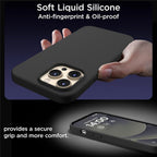 MagSafe-silikonskal med dubbla skärmskydd iPhone 15 Pro Max Rosa