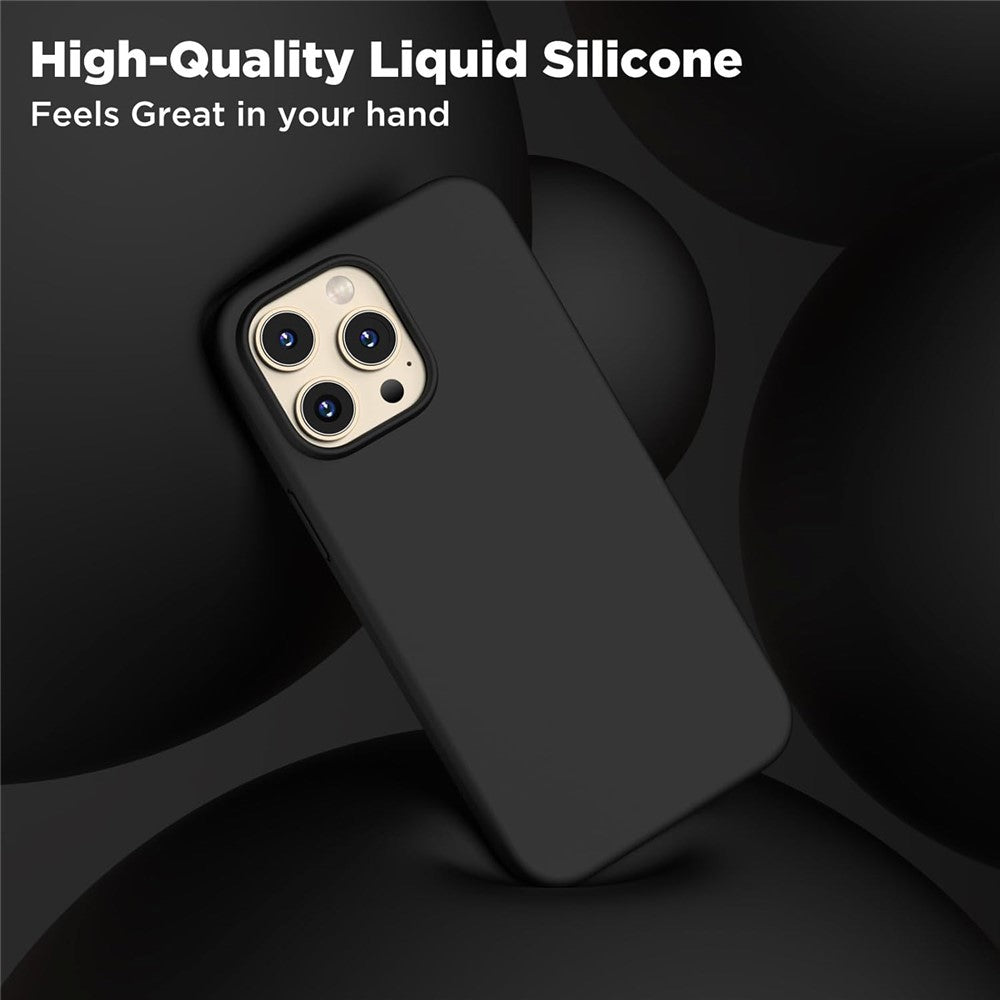 MagSafe-silikonskal med dubbla skärmskydd iPhone 15 Pro Max Babyblå