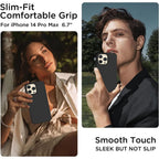 MagSafe-silikonskal med dubbla skärmskydd iPhone 15 Pro Max Röd