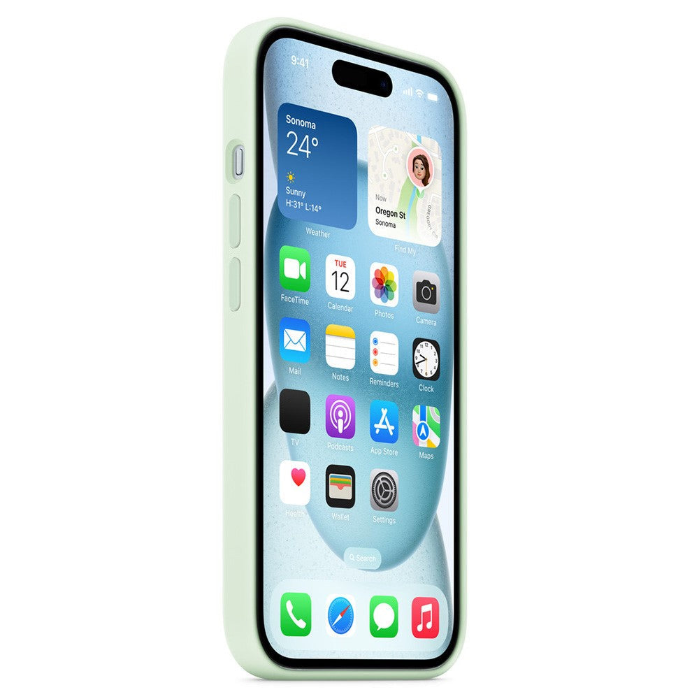 Silikonskal med MagSafe-stöd iPhone 15 Svart