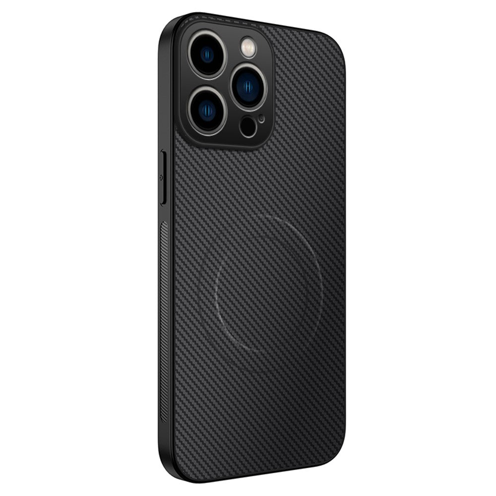 MagSafe-skal med kolfibermönster och hybridskydd iPhone 15 Pro Max Svart