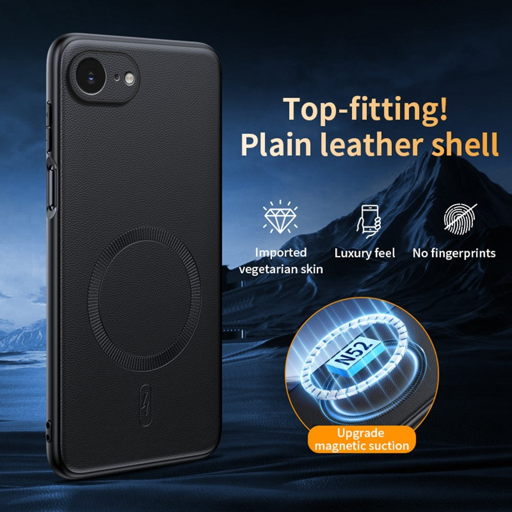 MagSafe-skal med läderfinish iPhone 16e Grå