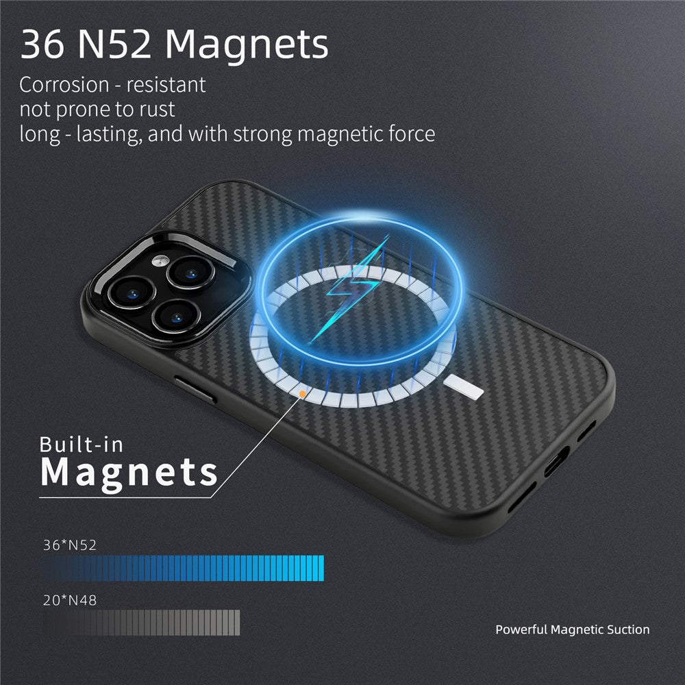 MagSafe-skal i aramidfiber med metallram iPhone 14 Pro Max Lila