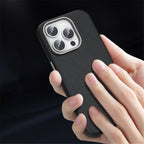 MagSafe-skal i TPU och PU-läder med tunn passform iPhone 15 Pro Gul