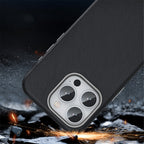 MagSafe-skal i TPU och PU-läder med tunn passform iPhone 15 Pro Blå