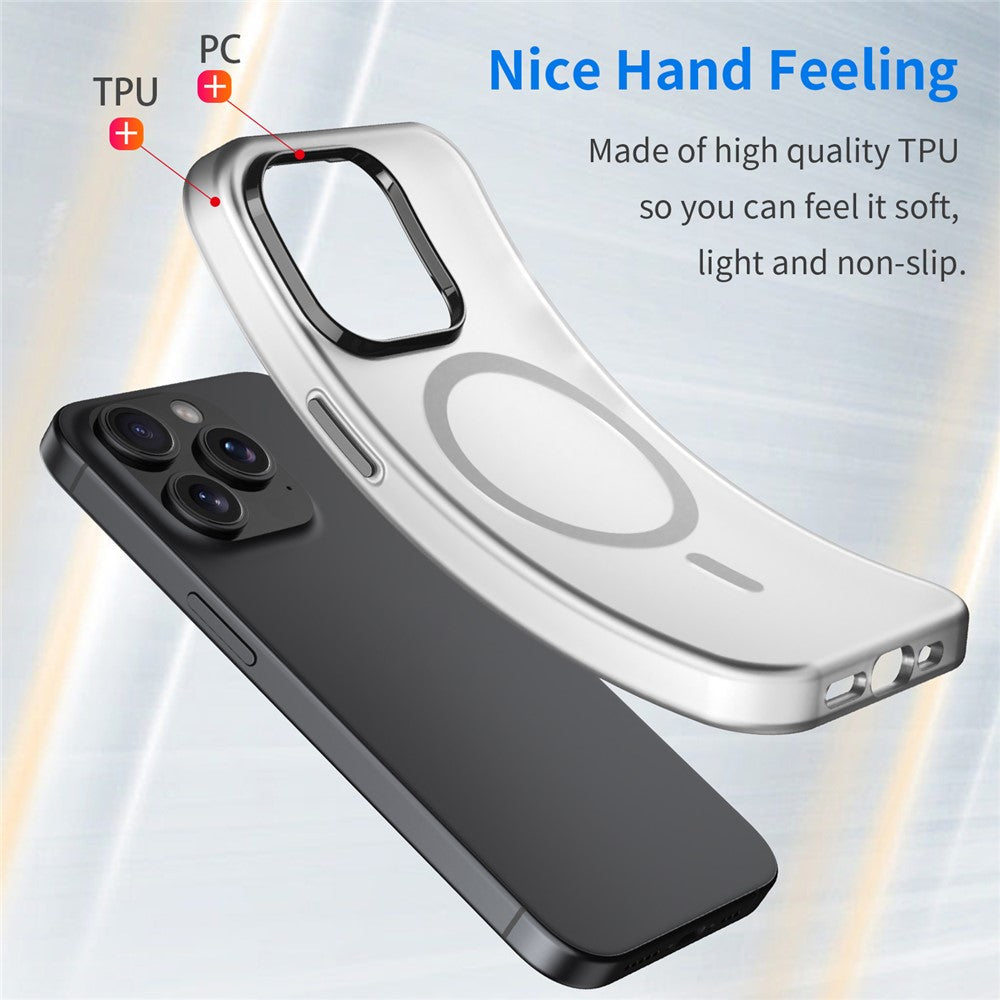 Magnetiskt matt MagSafe-skal med transparent baksida iPhone 14 Pro Max Mörkblå