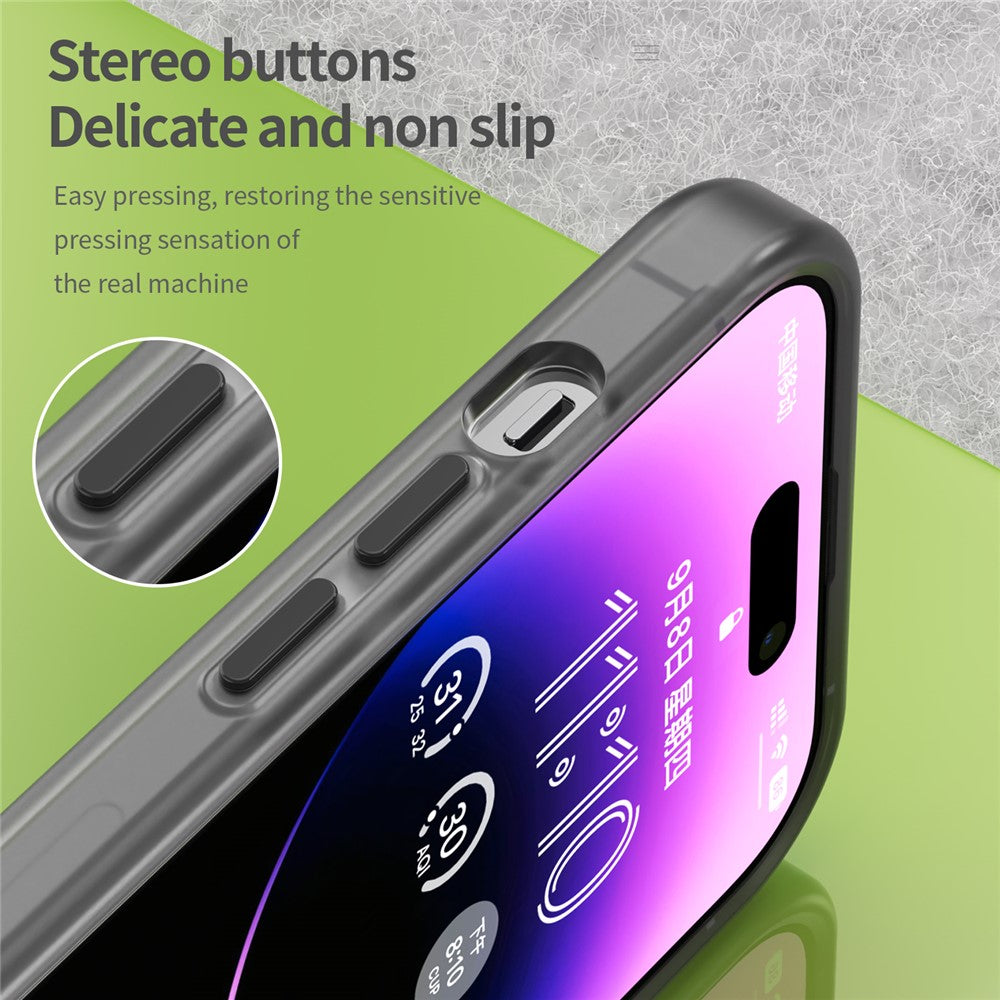 Magnetiskt matt MagSafe-skal med transparent baksida iPhone 14 Pro Max Rosa