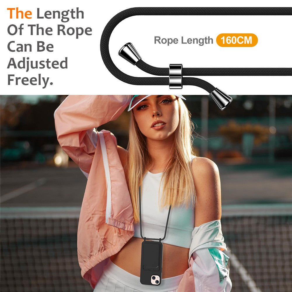 Silikonskal med snodd och stötdämpning iPhone 14 Plus Grön