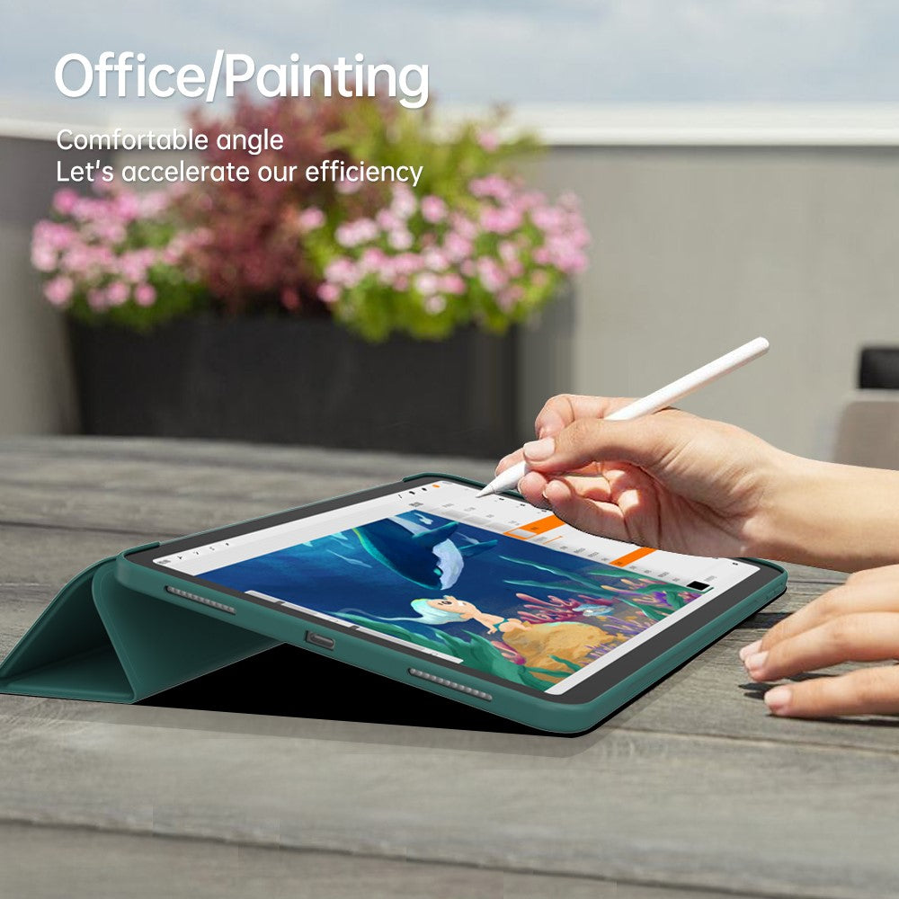 Tri-fold fodral i läder och TPU iPad Rosa