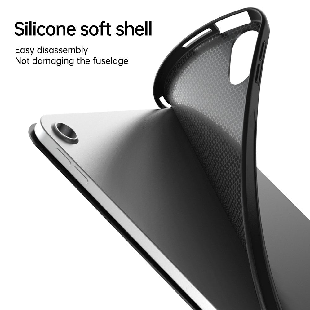 Tri-fold fodral i läder och TPU iPad Matchagrön