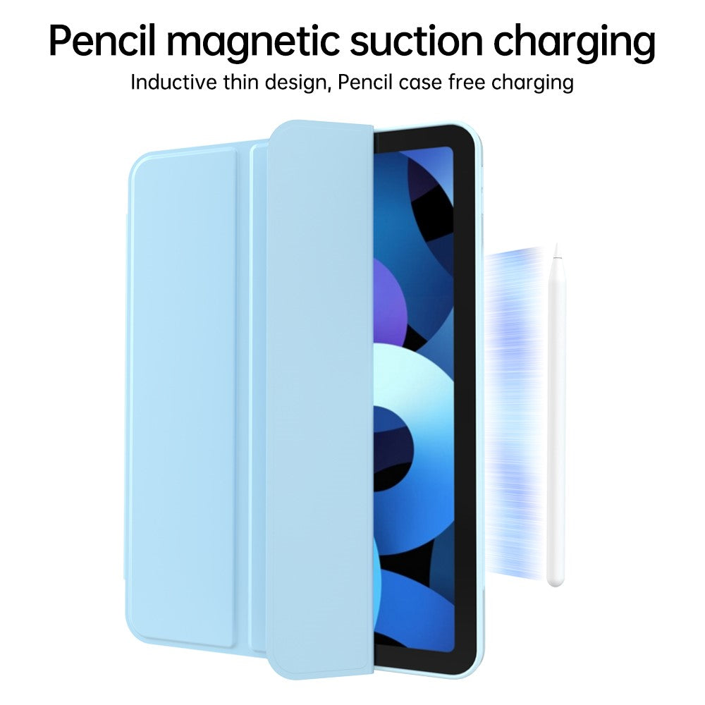 Tri-fold fodral i läder och TPU iPad Babyblå