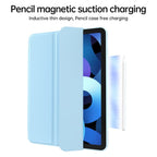 Tri-fold fodral i läder och TPU iPad Babyblå