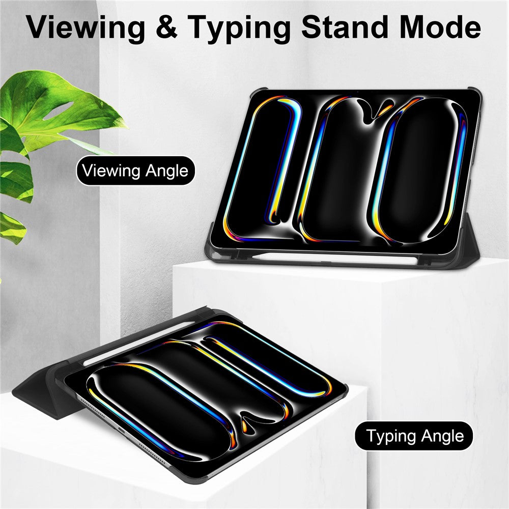 PU-läderfodral med matt baksida och pennfack iPad Pro 13 Mörkblå