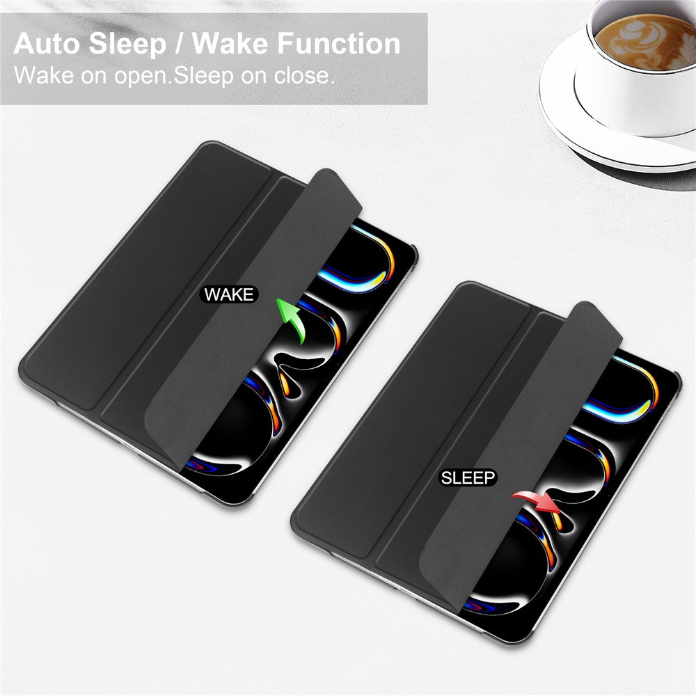 PU-läderfodral med matt baksida och pennfack iPad Pro 13 Mörkgrön