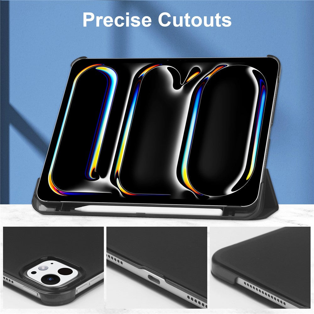 PU-läderfodral med matt baksida och pennfack iPad Pro 13 Lila