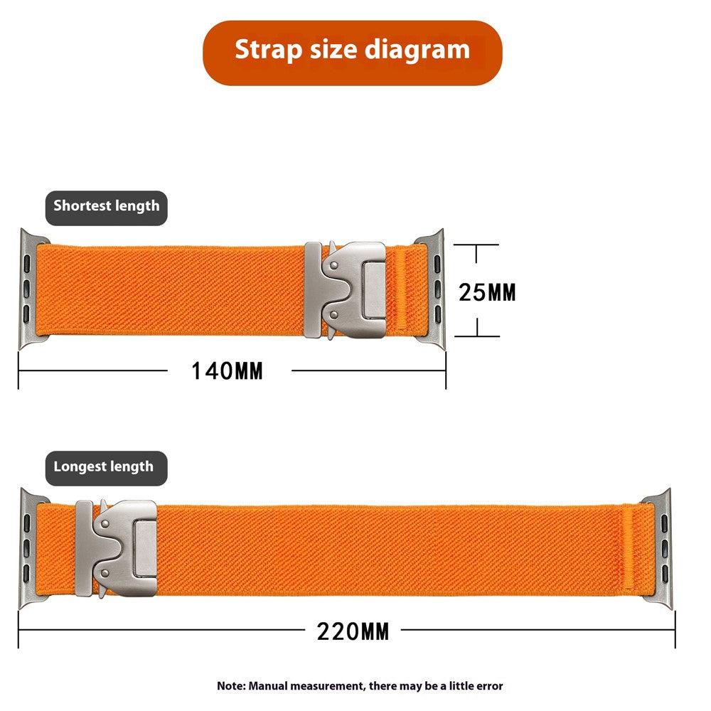 Elastiskt nylonarmband med justerbar passform Apple Watch SE 40 mm, Apple Watch Series 1 38 mm, Apple Watch Series 10 42 mm, Apple Watch Series 11 42 mm, Apple Watch Series 2 38 mm, Apple Watch Series 3 38 mm, Apple Watch Series 4 40 mm, Apple Watch Series 5 40 mm, Apple Watch Series 6 40 mm, Apple Watch Series 7 41 mm, Apple Watch Series 8 41 mm, Apple Watch Series 9 41 mm Mörkgrå