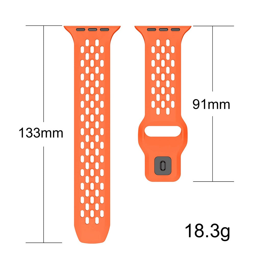 Silikonarmband med håldesign Apple Watch SE 40 mm, Apple Watch Series 1 38 mm, Apple Watch Series 10 42 mm, Apple Watch Series 11 42 mm, Apple Watch Series 2 38 mm, Apple Watch Series 3 38 mm, Apple Watch Series 4 40 mm, Apple Watch Series 5 40 mm, Apple Watch Series 6 40 mm, Apple Watch Series 7 41 mm, Apple Watch Series 8 41 mm, Apple Watch Series 9 41 mm Vinröd
