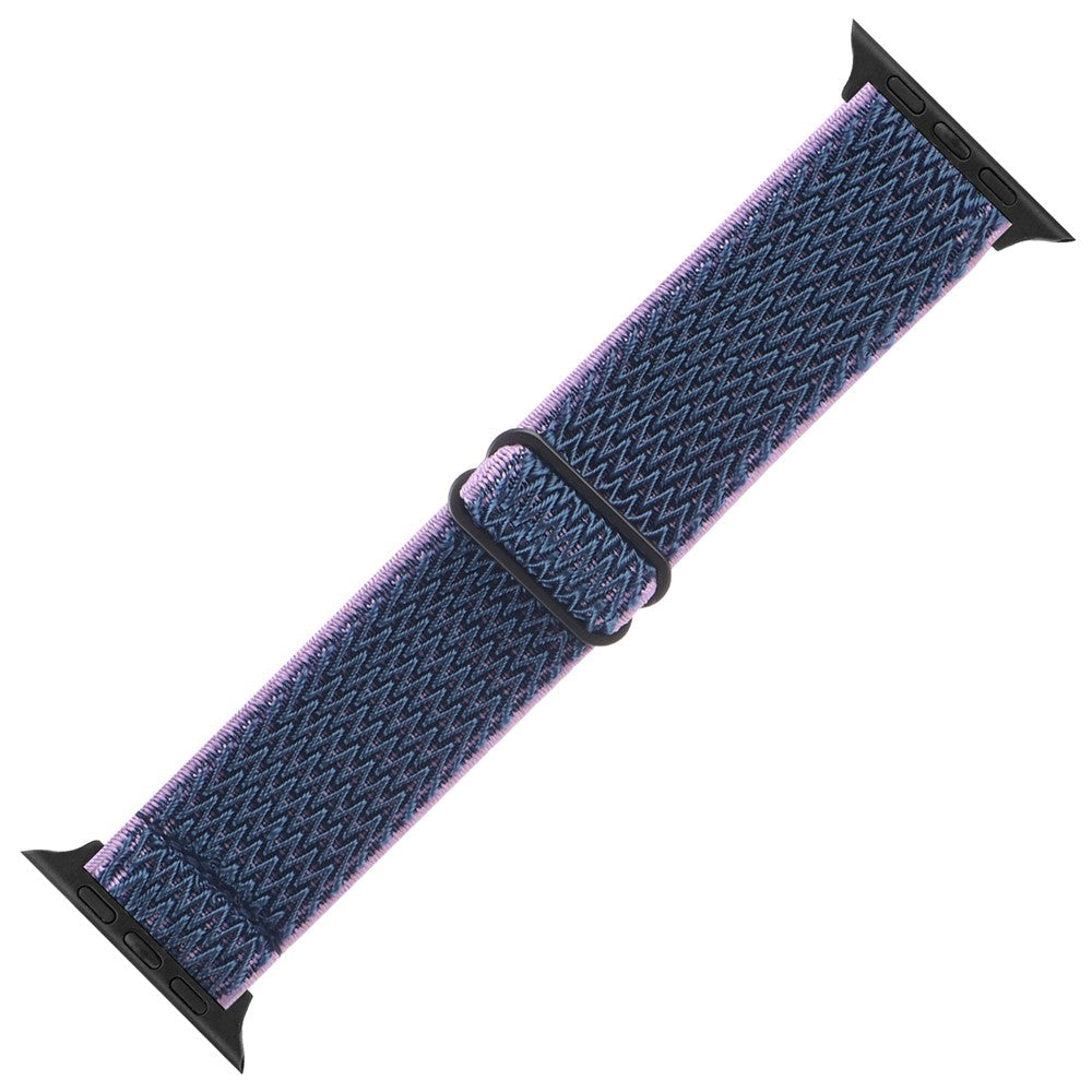 Vågmönstrat nylonarmband med justerbar rem Apple Watch SE 40 mm, Apple Watch Series 1 38 mm, Apple Watch Series 10 42 mm, Apple Watch Series 11 42 mm, Apple Watch Series 2 38 mm, Apple Watch Series 3 38 mm, Apple Watch Series 4 40 mm, Apple Watch Series 5 40 mm, Apple Watch Series 6 40 mm, Apple Watch Series 7 41 mm, Apple Watch Series 8 41 mm Svart