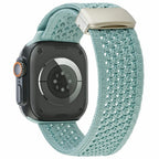 Andningsbart vävt nylonarmband Apple Watch SE 44 mm, Apple Watch Series 1 42 mm, Apple Watch Series 10 46 mm, Apple Watch Series 11 46 mm, Apple Watch Series 2 42 mm, Apple Watch Series 3 42 mm, Apple Watch Series 4 44 mm, Apple Watch Series 5 44 mm, Apple Watch Series 6 44 mm, Apple Watch Series 7 45 mm, Apple Watch Series 8 45 mm, Apple Watch Series 9 45 mm, Apple Watch Ultra 2 49 mm, Apple Watch Ultra 3 49 mm Mintgrön