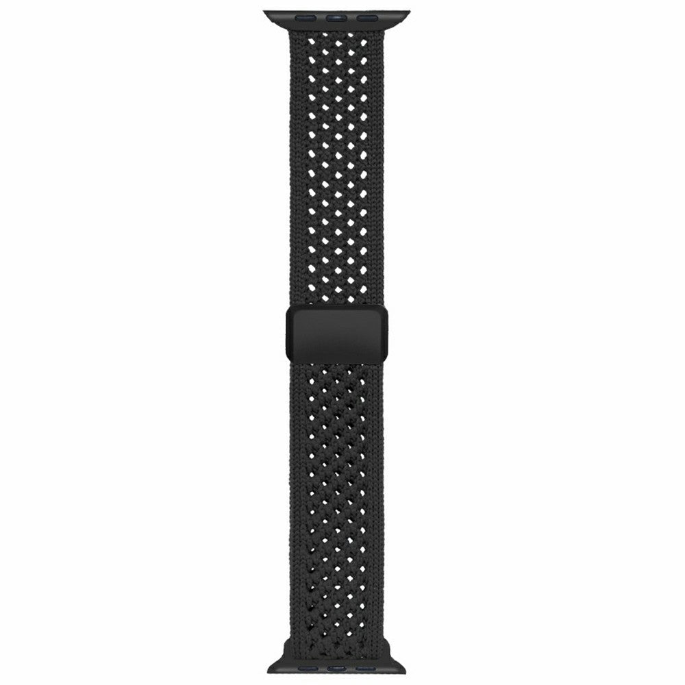 Andningsbart vävt nylonarmband Apple Watch SE 44 mm, Apple Watch Series 1 42 mm, Apple Watch Series 10 46 mm, Apple Watch Series 11 46 mm, Apple Watch Series 2 42 mm, Apple Watch Series 3 42 mm, Apple Watch Series 4 44 mm, Apple Watch Series 5 44 mm, Apple Watch Series 6 44 mm, Apple Watch Series 7 45 mm, Apple Watch Series 8 45 mm, Apple Watch Series 9 45 mm, Apple Watch Ultra 2 49 mm, Apple Watch Ultra 3 49 mm Svart