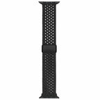 Andningsbart vävt nylonarmband Apple Watch SE 44 mm, Apple Watch Series 1 42 mm, Apple Watch Series 10 46 mm, Apple Watch Series 11 46 mm, Apple Watch Series 2 42 mm, Apple Watch Series 3 42 mm, Apple Watch Series 4 44 mm, Apple Watch Series 5 44 mm, Apple Watch Series 6 44 mm, Apple Watch Series 7 45 mm, Apple Watch Series 8 45 mm, Apple Watch Series 9 45 mm, Apple Watch Ultra 2 49 mm, Apple Watch Ultra 3 49 mm Svart