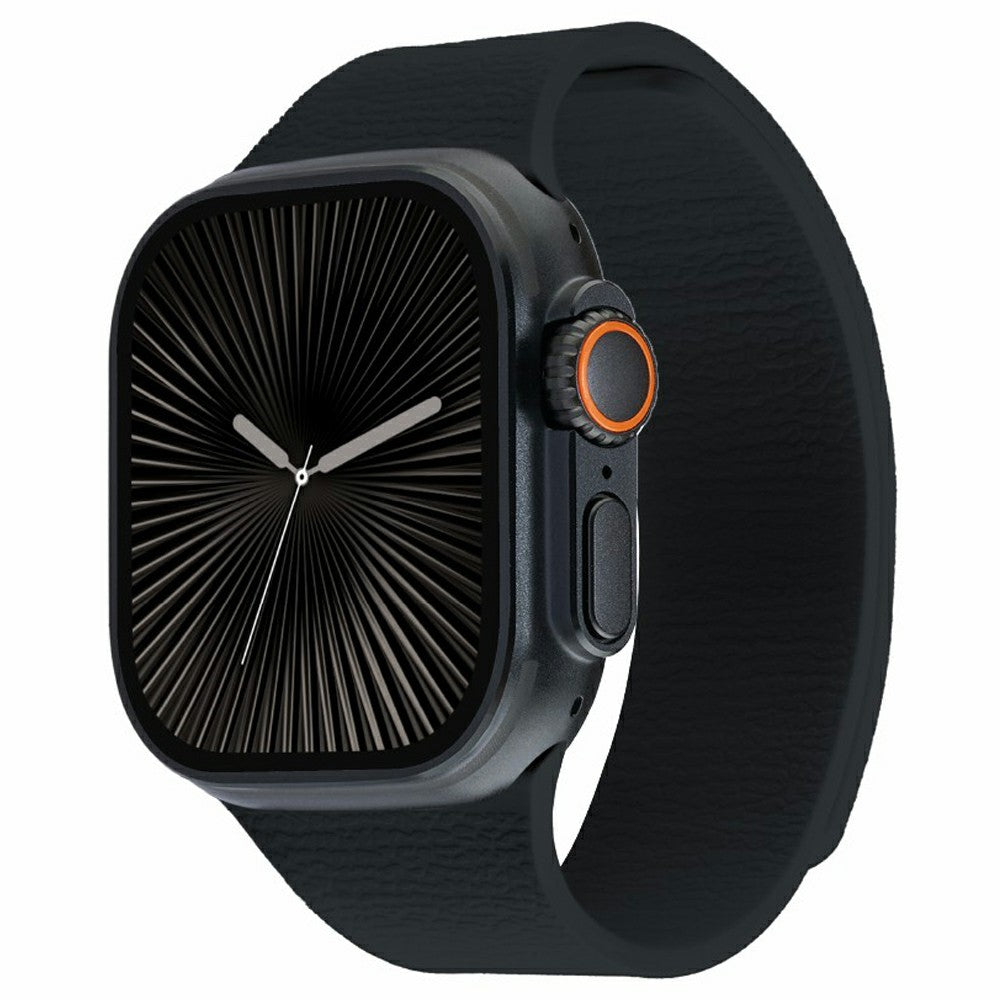 Magnetiskt silikonarmband med litchimönster Apple Watch SE 44 mm, Apple Watch Series 1 42 mm, Apple Watch Series 10 46 mm, Apple Watch Series 11 46 mm, Apple Watch Series 2 42 mm, Apple Watch Series 3 42 mm, Apple Watch Series 4 44 mm, Apple Watch Series 5 44 mm, Apple Watch Series 6 44 mm, Apple Watch Series 7 45 mm, Apple Watch Series 8 45 mm, Apple Watch Series 9 45 mm, Apple Watch Ultra 2 49 mm, Apple Watch Ultra 3 49 mm Orange