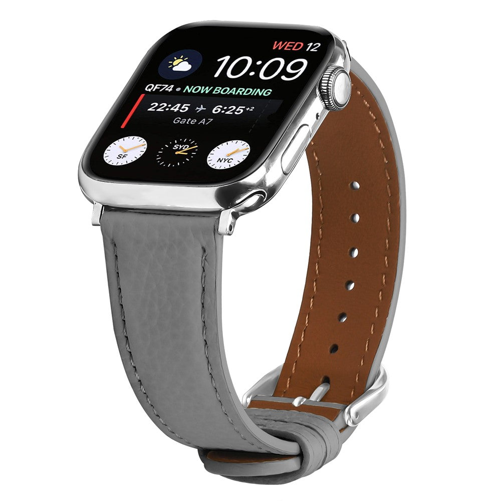 PU-läderarmband med litchimönster Apple Watch SE 44 mm, Apple Watch Series 1 42 mm, Apple Watch Series 10 46 mm, Apple Watch Series 11 46 mm, Apple Watch Series 2 42 mm, Apple Watch Series 3 42 mm, Apple Watch Series 4 44 mm, Apple Watch Series 5 44 mm, Apple Watch Series 6 44 mm, Apple Watch Series 7 45 mm, Apple Watch Series 8 45 mm, Apple Watch Series 9 45 mm, Apple Watch Ultra 2 49 mm, Apple Watch Ultra 3 49 mm Aprikos