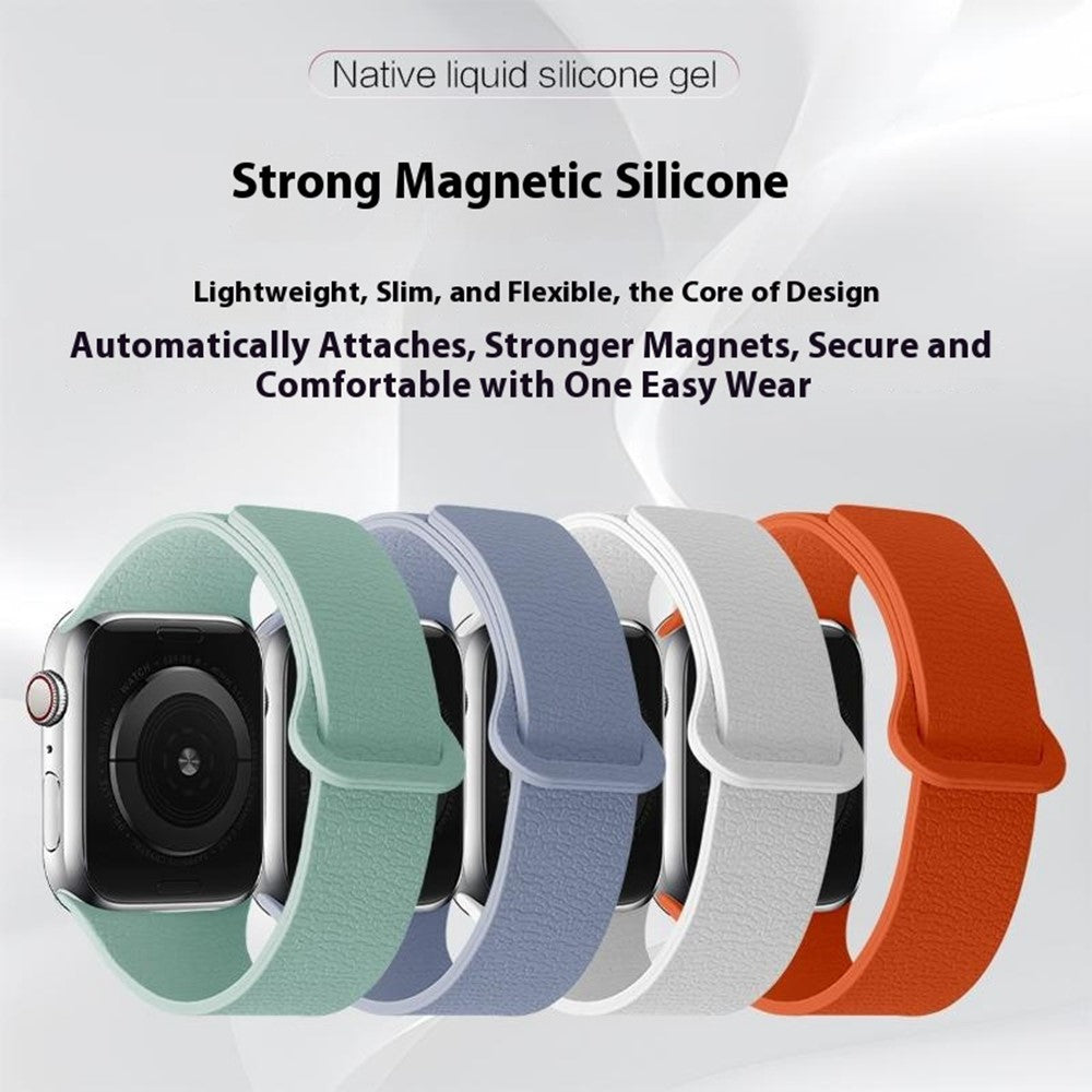 Magnetiskt silikonarmband med lyxig textur Apple Watch SE 44 mm, Apple Watch Series 1 42 mm, Apple Watch Series 10 46 mm, Apple Watch Series 11 46 mm, Apple Watch Series 2 42 mm, Apple Watch Series 3 42 mm, Apple Watch Series 4 44 mm, Apple Watch Series 5 44 mm, Apple Watch Series 6 44 mm, Apple Watch Series 7 45 mm, Apple Watch Series 8 45 mm, Apple Watch Series 9 45 mm, Apple Watch Ultra 2 49 mm, Apple Watch Ultra 3 49 mm Rosé