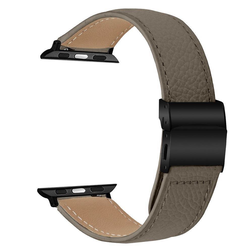 Läderarmband med svart fäste och klassisk spänne-Apple Watch-2 Form