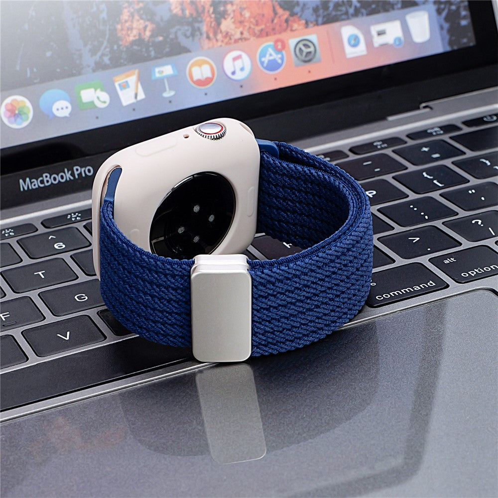 Magnetiskt nylonarmband med elastisk rem Apple Watch SE 44 mm, Apple Watch Series 1 42 mm, Apple Watch Series 10 46 mm, Apple Watch Series 11 46 mm, Apple Watch Series 2 42 mm, Apple Watch Series 3 42 mm, Apple Watch Series 4 44 mm, Apple Watch Series 5 44 mm, Apple Watch Series 6 44 mm, Apple Watch Series 7 45 mm, Apple Watch Series 8 45 mm, Apple Watch Series 9 45 mm, Apple Watch Ultra 2 49 mm, Apple Watch Ultra 3 49 mm Grön