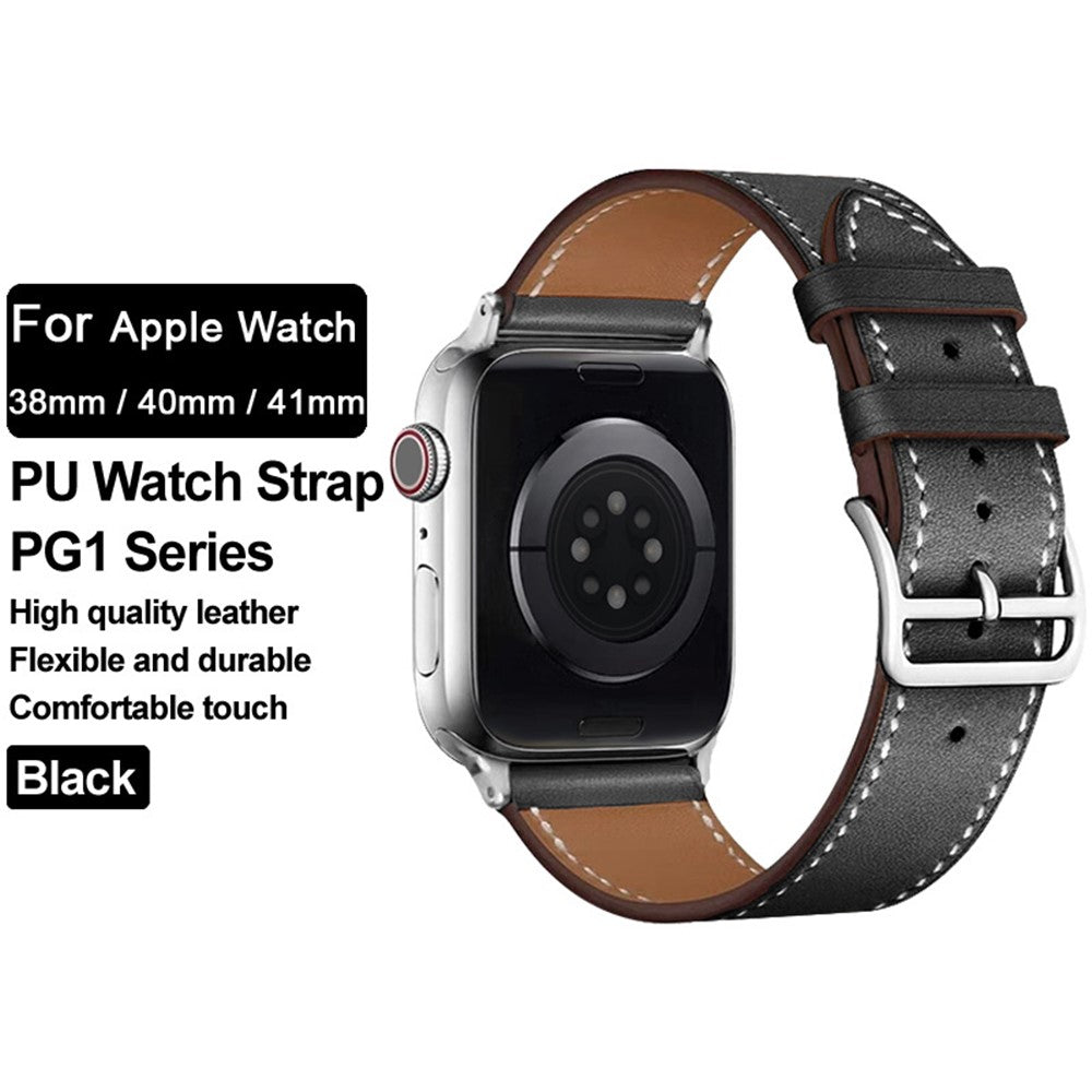 PU-läderarmband med smart design för Apple Watch Apple Watch SE 40 mm, Apple Watch Series 1 38 mm, Apple Watch Series 10 42 mm, Apple Watch Series 11 42 mm, Apple Watch Series 2 38 mm, Apple Watch Series 3 38 mm, Apple Watch Series 4 40 mm, Apple Watch Series 5 40 mm, Apple Watch Series 6 40 mm, Apple Watch Series 7 41 mm, Apple Watch Series 8 41 mm Brun