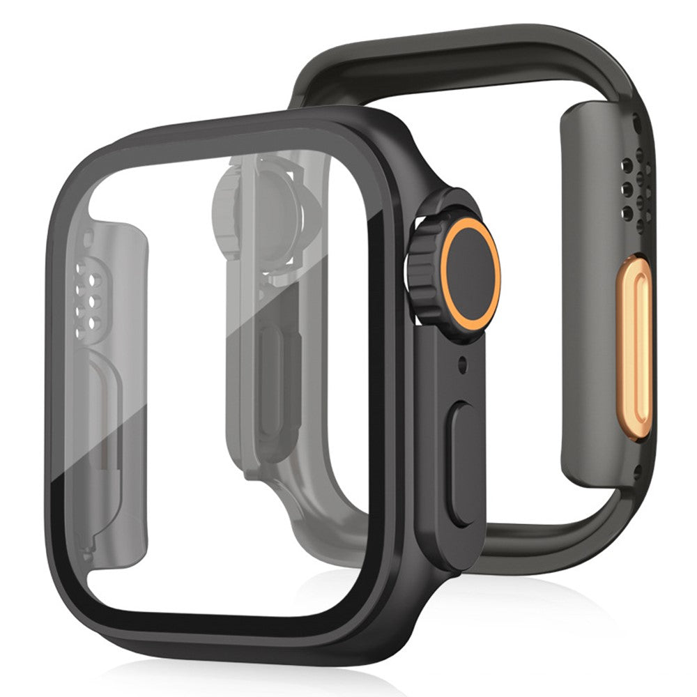 Skyddsram i PC med skärmskydd i glas Apple Watch Series 10 42 mm, Apple Watch Series 11 42 mm Svart