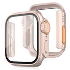 Skyddsram i PC med skärmskydd i glas Apple Watch Series 10 42 mm, Apple Watch Series 11 42 mm Röd