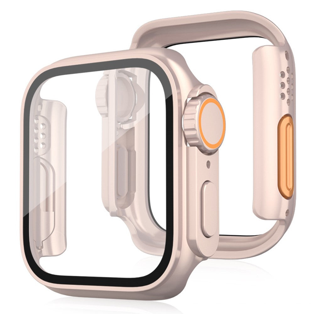 Skyddsram i PC med skärmskydd i glas Apple Watch Series 10 42 mm, Apple Watch Series 11 42 mm Röd
