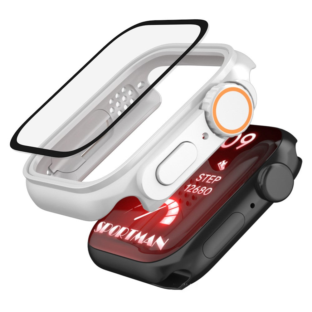 Skyddsram i PC med skärmskydd i glas Apple Watch Series 10 42 mm, Apple Watch Series 11 42 mm Grå