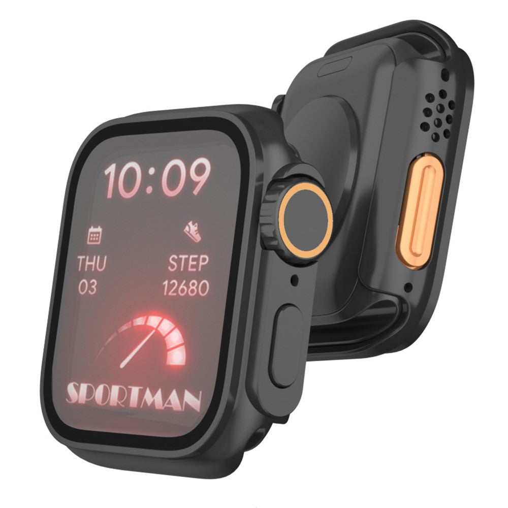 Skyddsram i PC med skärmskydd i glas Apple Watch Series 10 42 mm, Apple Watch Series 11 42 mm Titanguld