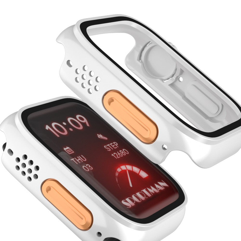 Skyddsram i PC med skärmskydd i glas Apple Watch Series 10 42 mm, Apple Watch Series 11 42 mm Transparent