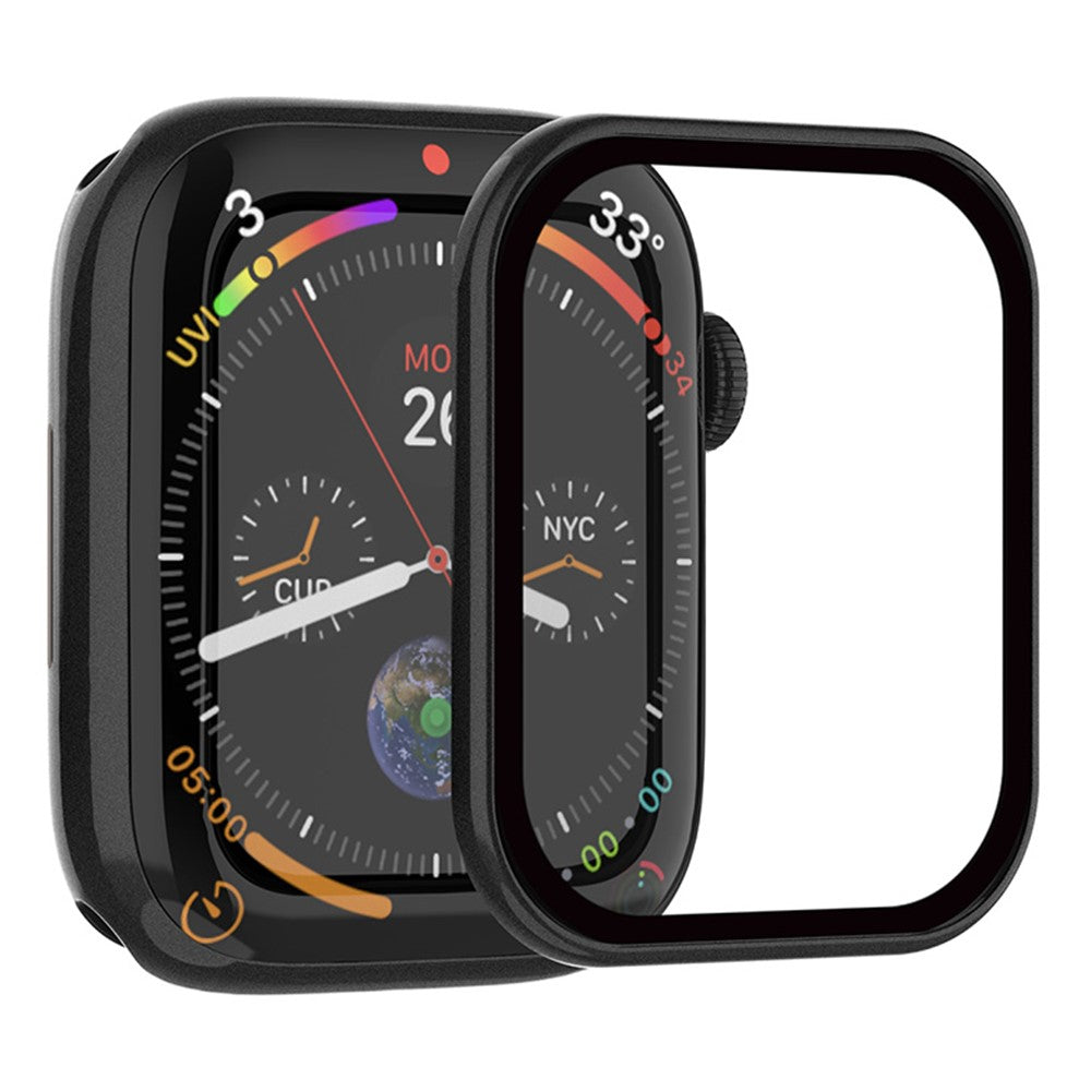 Skärmskydd i härdat glas med PC-ram Apple Watch Series 10 42 mm, Apple Watch Series 11 42 mm Svart