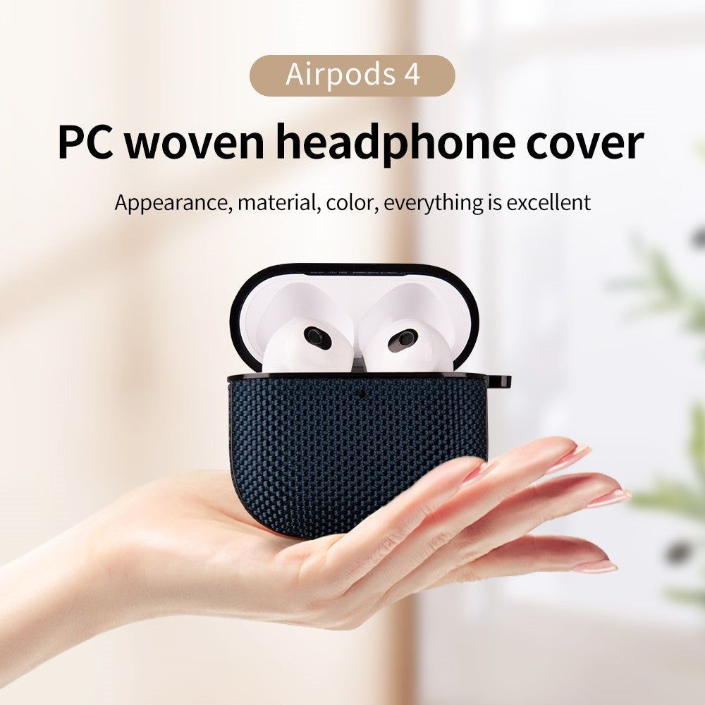 Vävt PC-fodral med karbinhake AirPods 4 Svart